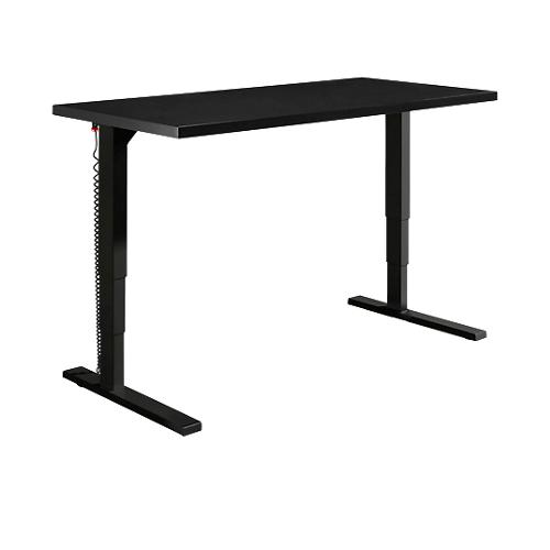 Schäfer Shop Genius Schreibtisch Elements, elektrisch höhenverstellbar, Rechteck, C-Fuß, B 1600 x T 800 x H 645-1300 mm, schwarz/weiß + Technikeinbau