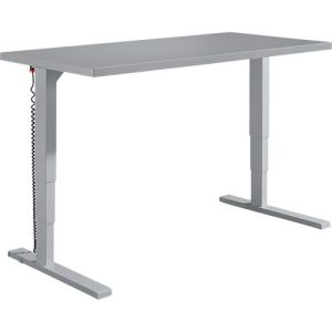 Schäfer Shop Genius Schreibtisch Elements, elektrisch höhenverstellbar, Rechteck, C-Fuß, B 1600 x T 800 x H 645-1300 mm, silber/weiß + Technikeinbau Schäfer Shop Genius Schreibtisch Elements, elektrisch höhenverstellbar, Rechteck, C-Fuß, B 1600 x T 800 x H 645-1300 mm, silber/weiß + Technikeinbau