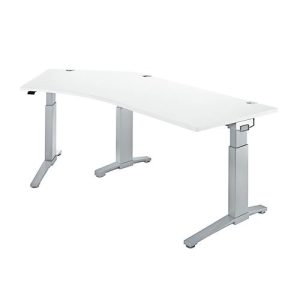 Schäfer Shop Genius Schreibtisch, ERGOSTYLE S, 135°, Ansatz links, manuell höheneinstellbar, B 2165 x T 800 mm, weiß/weißaluminium Schäfer Shop Genius Schreibtisch, ERGOSTYLE S, 135°, Ansatz links, manuell höheneinstellbar, B 2165 x T 800 mm, weiß/weißaluminium