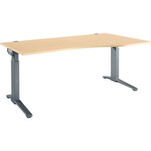Schäfer Shop Genius Schreibtisch ERGOSTYLE S, manuell höhenverstellbar, Rechteck, C-Fuß, Ansatz rechts, B 1800 x T 800 x H 675-895 mm, ahorn/anthrazit Schäfer Shop Genius Schreibtisch ERGOSTYLE S, manuell höhenverstellbar, Rechteck, C-Fuß, Ansatz rechts, B 1800 x T 800 x H 675-895 mm, ahorn/anthrazit