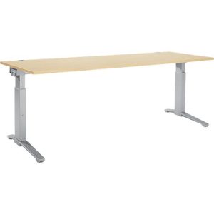 Schäfer Shop Genius Schreibtisch ERGOSTYLE S, manuell höhenverstellbar, Rechteck, C-Fuß, B 2000 x T 800 x H 675-895 mm, ahorn/weißaluminium Schäfer Shop Genius Schreibtisch ERGOSTYLE S, manuell höhenverstellbar, Rechteck, C-Fuß, B 2000 x T 800 x H 675-895 mm, ahorn/weißaluminium