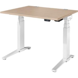 Schäfer Shop Genius Schreibtisch ERGOSTYLE S, Rechteck, elektrisch höhenverstellbar, zweistufig, C-Fuß, B 1200 x T 800 x H 635-1305 mm, inkl. Memory Master, Eiche/weiß Schäfer Shop Genius Schreibtisch ERGOSTYLE S, Rechteck, elektrisch höhenverstellbar, zweistufig, C-Fuß, B 1200 x T 800 x H 635-1305 mm, inkl. Memory Master, Eiche/weiß