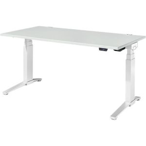 Schäfer Shop Genius Schreibtisch ERGOSTYLE S, Rechteck, elektrisch höhenverstellbar, zweistufig, C-Fuß, B 1600 x T 800 x H 635-1305 mm, inkl. Memory Master, lichtgrau/weiß Schäfer Shop Genius Schreibtisch ERGOSTYLE S, Rechteck, elektrisch höhenverstellbar, zweistufig, C-Fuß, B 1600 x T 800 x H 635-1305 mm, inkl. Memory Master, lichtgrau/weiß