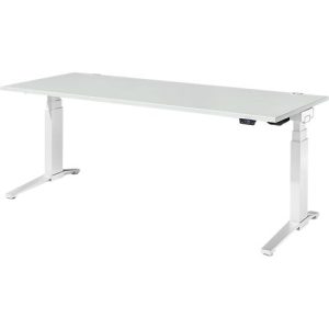 Schäfer Shop Genius Schreibtisch ERGOSTYLE S, Rechteck, elektrisch höhenverstellbar, zweistufig, C-Fuß, B 2000 x T 800 x H 635-1305 mm, inkl. Memory Master, lichtgrau/weiß Schäfer Shop Genius Schreibtisch ERGOSTYLE S, Rechteck, elektrisch höhenverstellbar, zweistufig, C-Fuß, B 2000 x T 800 x H 635-1305 mm, inkl. Memory Master, lichtgrau/weiß