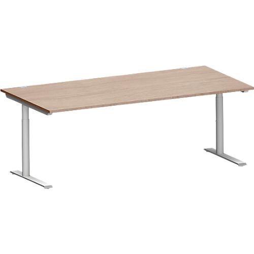 Schäfer Shop Genius Schreibtisch MODENA FLEX, 2000 x 1000 mm, Eiche-Dekor/weißalu