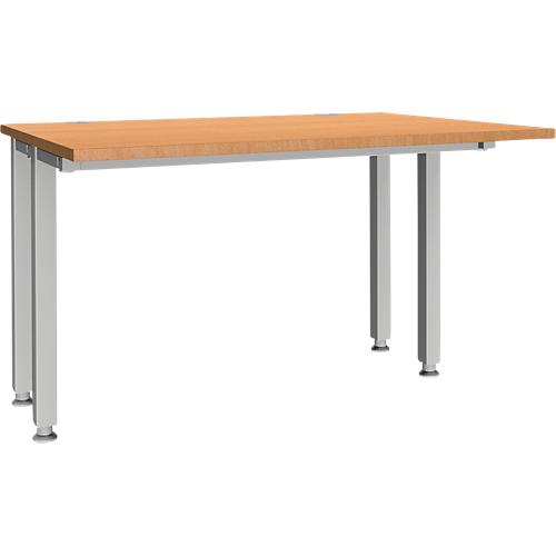 Schäfer Shop Genius Schreibtisch MODENA FLEX, 4-Fuß-Quadratrohr, verkürzte Seitenteile, B 1200 mm, buche
