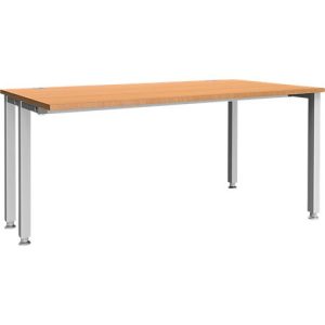 Schäfer Shop Genius Schreibtisch MODENA FLEX, 4-Fuß-Quadratrohr, verkürzte Seitenteile, B 1600 mm, buche Schäfer Shop Genius Schreibtisch MODENA FLEX, 4-Fuß-Quadratrohr, verkürzte Seitenteile, B 1600 mm, buche