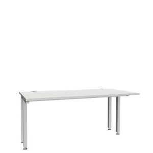 Schäfer Shop Genius Schreibtisch MODENA FLEX, 4-Fuß-Quadratrohr, verkürzte Seitenteile, B 1600 mm, lichtgrau Schäfer Shop Genius Schreibtisch MODENA FLEX, 4-Fuß-Quadratrohr, verkürzte Seitenteile, B 1600 mm, lichtgrau