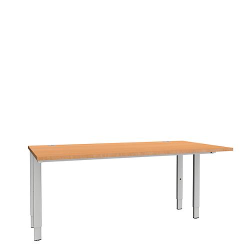 Schäfer Shop Genius Schreibtisch MODENA FLEX, 4-Fuß-Rechteckrohr, beidseitig, B 1600 mm, Buche