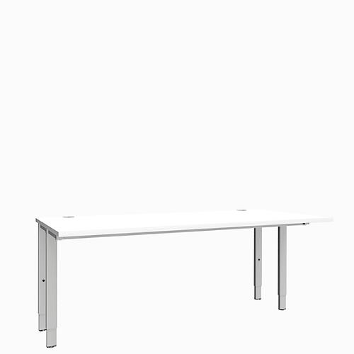 Schäfer Shop Genius Schreibtisch MODENA FLEX, 4-Fuß-Rechteckrohr, beidseitig, B 1800 mm, weiß