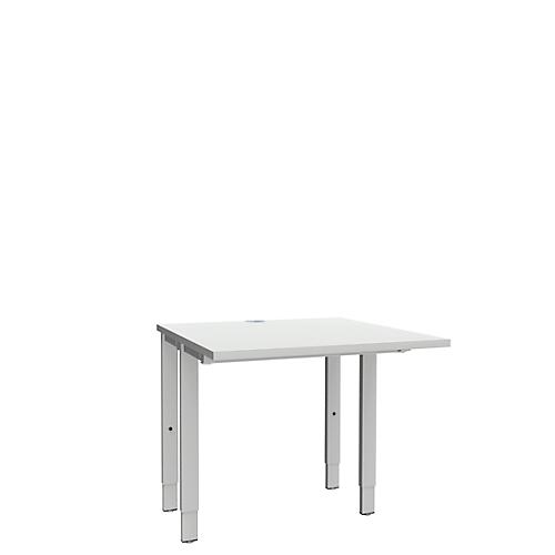 Schäfer Shop Genius Schreibtisch MODENA FLEX, 4-Fuß-Rechteckrohr, beidseitig, B 800 mm, lichtgrau