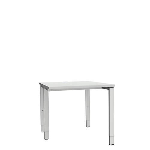 Schäfer Shop Genius Schreibtisch MODENA FLEX, 4-Fuß-Rechteckrohr, einseitig, B 800 mm, lichtgrau
