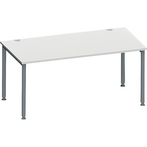 Schäfer Shop Genius Schreibtisch MODENA FLEX, 4-Fuß-Rundrohr, B 1600 x T 800 mm, lichtgrau/anthrazit