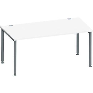 Schäfer Shop Genius Schreibtisch MODENA FLEX, 4-Fuß-Rundrohr, B 1600 x T 800 mm, weiß/anthrazit Schäfer Shop Genius Schreibtisch MODENA FLEX, 4-Fuß-Rundrohr, B 1600 x T 800 mm, weiß/anthrazit