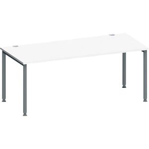 Schäfer Shop Genius Schreibtisch MODENA FLEX, 4-Fuß-Rundrohr, B 1800 x T 800 mm, weiß/anthrazit Schäfer Shop Genius Schreibtisch MODENA FLEX, 4-Fuß-Rundrohr, B 1800 x T 800 mm, weiß/anthrazit