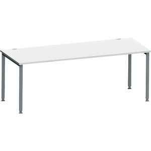 Schäfer Shop Genius Schreibtisch MODENA FLEX, 4-Fuß-Rundrohr, B 2000 x T 1000 mm, lichtgrau/anthrazit Schäfer Shop Genius Schreibtisch MODENA FLEX, 4-Fuß-Rundrohr, B 2000 x T 1000 mm, lichtgrau/anthrazit