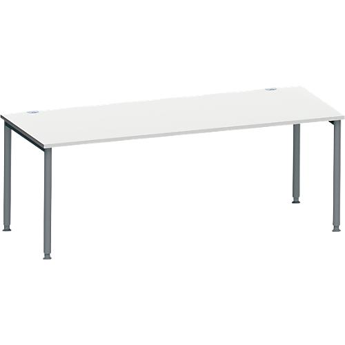 Schäfer Shop Genius Schreibtisch MODENA FLEX, 4-Fuß-Rundrohr, B 2000 x T 1000 mm, lichtgrau/anthrazit