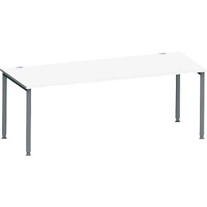 Schäfer Shop Genius Schreibtisch MODENA FLEX, 4-Fuß-Rundrohr, B 2000 x T 1000 mm, weiß/anthrazit Schäfer Shop Genius Schreibtisch MODENA FLEX, 4-Fuß-Rundrohr, B 2000 x T 1000 mm, weiß/anthrazit