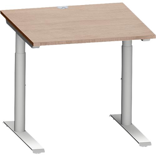 Schäfer Shop Genius Schreibtisch MODENA FLEX, 800 x 800 mm, Eiche-Dekor/weißalu