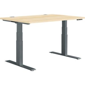 Schäfer Shop Genius Schreibtisch MODENA FLEX, elektrisch höhenverstellbar, Rechteck, T-Fuß, B 1200 x T 800 mm, ahorn/anthrazit Schäfer Shop Genius Schreibtisch MODENA FLEX, elektrisch höhenverstellbar, Rechteck, T-Fuß, B 1200 x T 800 mm, ahorn/anthrazit