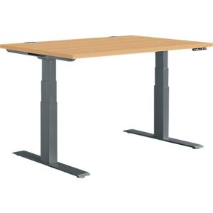 Schäfer Shop Genius Schreibtisch MODENA FLEX, elektrisch höhenverstellbar, Rechteck, T-Fuß, B 1200 x T 800 mm, buche/anthrazit Schäfer Shop Genius Schreibtisch MODENA FLEX, elektrisch höhenverstellbar, Rechteck, T-Fuß, B 1200 x T 800 mm, buche/anthrazit