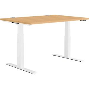 Schäfer Shop Genius Schreibtisch MODENA FLEX, elektrisch höhenverstellbar, Rechteck, T-Fuß, B 1200 x T 800 mm, Buche/weiß Schäfer Shop Genius Schreibtisch MODENA FLEX, elektrisch höhenverstellbar, Rechteck, T-Fuß, B 1200 x T 800 mm, Buche/weiß