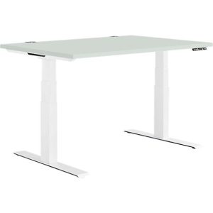 Schäfer Shop Genius Schreibtisch MODENA FLEX, elektrisch höhenverstellbar, Rechteck, T-Fuß, B 1200 x T 800 mm, lichtgrau/weiß Schäfer Shop Genius Schreibtisch MODENA FLEX, elektrisch höhenverstellbar, Rechteck, T-Fuß, B 1200 x T 800 mm, lichtgrau/weiß