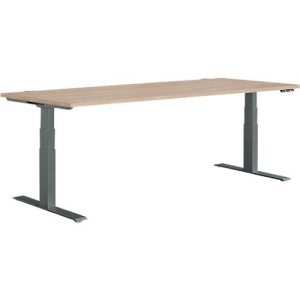 Schäfer Shop Genius Schreibtisch MODENA FLEX, elektrisch höhenverstellbar, Rechteck, T-Fuß, B 1800 x T 800 mm, Eiche/anthrazit