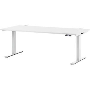 Schäfer Shop Genius Schreibtisch MODENA FLEX, elektrisch höhenverstellbar, Rechteck, T-Fuß, B 1800 x T 800 mm, weiß/weiß Schäfer Shop Genius Schreibtisch MODENA FLEX, elektrisch höhenverstellbar, Rechteck, T-Fuß, B 1800 x T 800 mm, weiß/weiß