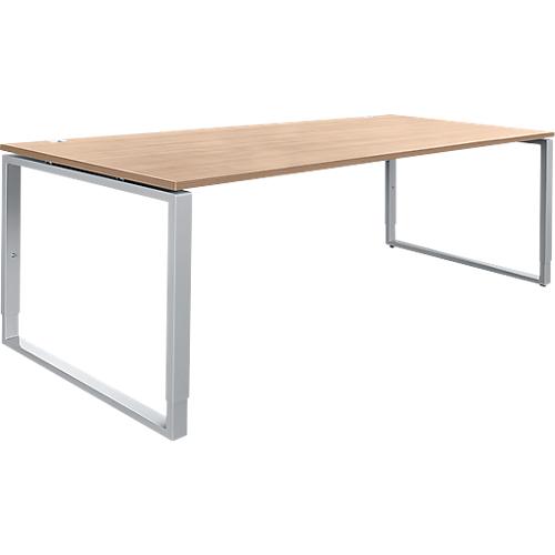 Schäfer Shop Genius Schreibtisch Modena Flex, höheneinstellbar, Rechteckform, Bügelfuß, Breite 2000 mm, Kirsche-Romana