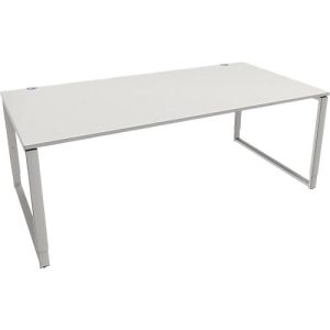 Schäfer Shop Genius Schreibtisch Modena Flex, höheneinstellbar, Rechteckform, Bügelfuß, Breite 2000 mm, lichtgrau Schäfer Shop Genius Schreibtisch Modena Flex, höheneinstellbar, Rechteckform, Bügelfuß, Breite 2000 mm, lichtgrau