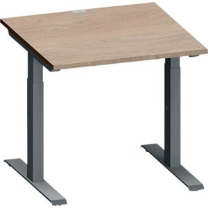 Schäfer Shop Genius Schreibtisch MODENA FLEX, Quadrat, T-Fuß Rechteckrohr, B 800 x T 800 x H 650-850 mm, Eiche/anthrazit Schäfer Shop Genius Schreibtisch MODENA FLEX, Quadrat, T-Fuß Rechteckrohr, B 800 x T 800 x H 650-850 mm, Eiche/anthrazit