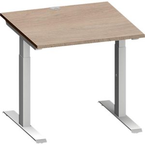 Schäfer Shop Genius Schreibtisch MODENA FLEX, Quadrat, T-Fuß Rechteckrohr, B 800 x T 800 x H 650-850 mm, Eiche/weißalu Schäfer Shop Genius Schreibtisch MODENA FLEX, Quadrat, T-Fuß Rechteckrohr, B 800 x T 800 x H 650-850 mm, Eiche/weißalu