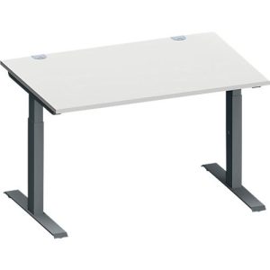 Schäfer Shop Genius Schreibtisch MODENA FLEX, Rechteck, T-Fuß Rechteckrohr, B 1200 x T 800 x H 650-850 mm, lichtgrau/anthrazit Schäfer Shop Genius Schreibtisch MODENA FLEX, Rechteck, T-Fuß Rechteckrohr, B 1200 x T 800 x H 650-850 mm, lichtgrau/anthrazit