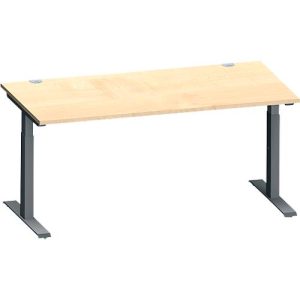 Schäfer Shop Genius Schreibtisch MODENA FLEX, Rechteck, T-Fuß Rechteckrohr, B 1600 x T 800 x H 650-850 mm, Ahorn/anthrazit Schäfer Shop Genius Schreibtisch MODENA FLEX, Rechteck, T-Fuß Rechteckrohr, B 1600 x T 800 x H 650-850 mm, Ahorn/anthrazit