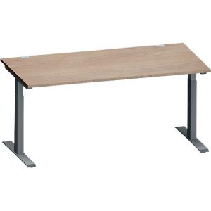 Schäfer Shop Genius Schreibtisch MODENA FLEX, Rechteck, T-Fuß Rechteckrohr, B 1600 x T 800 x H 650-850 mm, Eiche/anthrazit Schäfer Shop Genius Schreibtisch MODENA FLEX, Rechteck, T-Fuß Rechteckrohr, B 1600 x T 800 x H 650-850 mm, Eiche/anthrazit