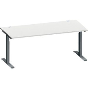 Schäfer Shop Genius Schreibtisch MODENA FLEX, Rechteck, T-Fuß Rechteckrohr, B 1800 x T 800 x H 650-850 mm, lichtgrau/anthrazit Schäfer Shop Genius Schreibtisch MODENA FLEX, Rechteck, T-Fuß Rechteckrohr, B 1800 x T 800 x H 650-850 mm, lichtgrau/anthrazit