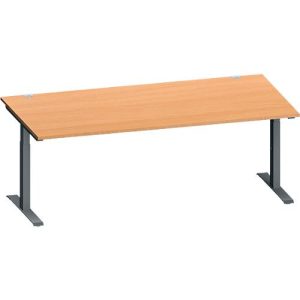 Schäfer Shop Genius Schreibtisch MODENA FLEX, Rechteck, T-Fuß Rechteckrohr, B 2000 x T 1000 x H 650-850 mm, Buche/anthrazit Schäfer Shop Genius Schreibtisch MODENA FLEX, Rechteck, T-Fuß Rechteckrohr, B 2000 x T 1000 x H 650-850 mm, Buche/anthrazit
