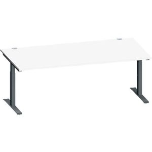 Schäfer Shop Genius Schreibtisch MODENA FLEX, Rechteck, T-Fuß Rechteckrohr, B 2000 x T 1000 x H 650-850 mm, weiß/anthrazit Schäfer Shop Genius Schreibtisch MODENA FLEX, Rechteck, T-Fuß Rechteckrohr, B 2000 x T 1000 x H 650-850 mm, weiß/anthrazit