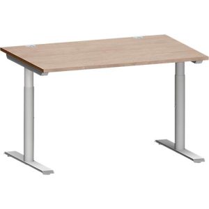 Schäfer Shop Genius Schreibtisch MODENA FLEX, T-Fuß-Rundrohr, B 1200 x T 800 mm, Eiche-Dekor/weißalu Schäfer Shop Genius Schreibtisch MODENA FLEX, T-Fuß-Rundrohr, B 1200 x T 800 mm, Eiche-Dekor/weißalu