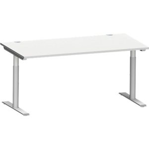 Schäfer Shop Genius Schreibtisch MODENA FLEX, T-Fuß-Rundrohr, B 1600 x T 800 mm, lichtgrau Schäfer Shop Genius Schreibtisch MODENA FLEX, T-Fuß-Rundrohr, B 1600 x T 800 mm, lichtgrau