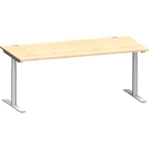 Schäfer Shop Genius Schreibtisch MODENA FLEX, T-Fuß-Rundrohr, B 1800 x T 800 mm, ahorn/weißalu Schäfer Shop Genius Schreibtisch MODENA FLEX, T-Fuß-Rundrohr, B 1800 x T 800 mm, ahorn/weißalu