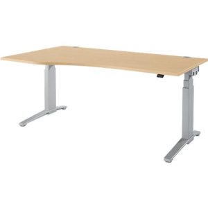 Schäfer Shop Genius Schreibtisch PLANOVA ERGOSTYLE, elektrisch höhenverstellbar, Freiform, Ansatz links, C-Fuß, B 1800 mm, Ahorn/weißalu Schäfer Shop Genius Schreibtisch PLANOVA ERGOSTYLE, elektrisch höhenverstellbar, Freiform, Ansatz links, C-Fuß, B 1800 mm, Ahorn/weißalu