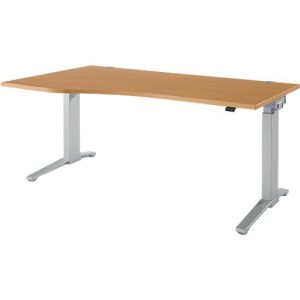 Schäfer Shop Genius Schreibtisch PLANOVA ERGOSTYLE, elektrisch höhenverstellbar, Freiform, Ansatz links, C-Fuß, B 1800 mm, Buche/weißalu Schäfer Shop Genius Schreibtisch PLANOVA ERGOSTYLE, elektrisch höhenverstellbar, Freiform, Ansatz links, C-Fuß, B 1800 mm, Buche/weißalu