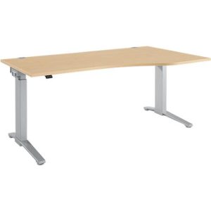 Schäfer Shop Genius Schreibtisch PLANOVA ERGOSTYLE, elektrisch höhenverstellbar, Freiform, Ansatz rechts, C-Fuß, B 1800 mm, Ahorn/weißalu Schäfer Shop Genius Schreibtisch PLANOVA ERGOSTYLE, elektrisch höhenverstellbar, Freiform, Ansatz rechts, C-Fuß, B 1800 mm, Ahorn/weißalu