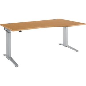 Schäfer Shop Genius Schreibtisch PLANOVA ERGOSTYLE, elektrisch höhenverstellbar, Freiform, Ansatz rechts, C-Fuß, B 1800 mm, Buche/weißalu Schäfer Shop Genius Schreibtisch PLANOVA ERGOSTYLE, elektrisch höhenverstellbar, Freiform, Ansatz rechts, C-Fuß, B 1800 mm, Buche/weißalu