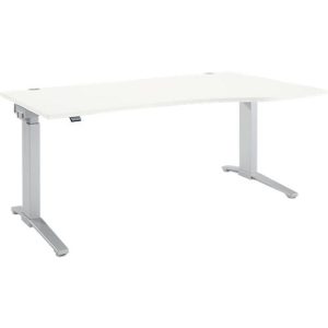 Schäfer Shop Genius Schreibtisch PLANOVA ERGOSTYLE, elektrisch höhenverstellbar, Freiform, Ansatz rechts, C-Fuß, B 1800 mm, weiß/weißalu Schäfer Shop Genius Schreibtisch PLANOVA ERGOSTYLE, elektrisch höhenverstellbar, Freiform, Ansatz rechts, C-Fuß, B 1800 mm, weiß/weißalu