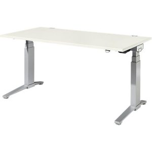 Schäfer Shop Genius Schreibtisch PLANOVA ERGOSTYLE, elektrisch höhenverstellbar, Rechteck, C-Fuß, B 1600 x T 800 x H 645-1305 mm, weiß/weißaluminium Schäfer Shop Genius Schreibtisch PLANOVA ERGOSTYLE, elektrisch höhenverstellbar, Rechteck, C-Fuß, B 1600 x T 800 x H 645-1305 mm, weiß/weißaluminium