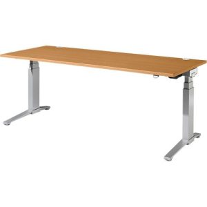 Schäfer Shop Genius Schreibtisch PLANOVA ERGOSTYLE, elektrisch höhenverstellbar, Rechteck, C-Fuß, B 2000 x T 800 x H 645-1305 mm, Buche/weißaluminium Schäfer Shop Genius Schreibtisch PLANOVA ERGOSTYLE, elektrisch höhenverstellbar, Rechteck, C-Fuß, B 2000 x T 800 x H 645-1305 mm, Buche/weißaluminium