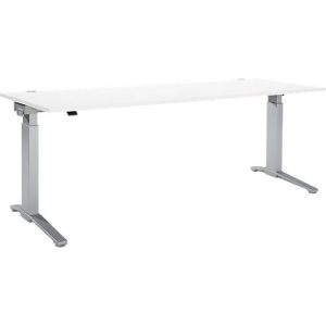 Schäfer Shop Genius Schreibtisch PLANOVA ERGOSTYLE, elektrisch höhenverstellbar, Rechteck, C-Fuß, B 2000 x T 800 x H 715-1182 mm, weiß/weißaluminium Schäfer Shop Genius Schreibtisch PLANOVA ERGOSTYLE, elektrisch höhenverstellbar, Rechteck, C-Fuß, B 2000 x T 800 x H 715-1182 mm, weiß/weißaluminium